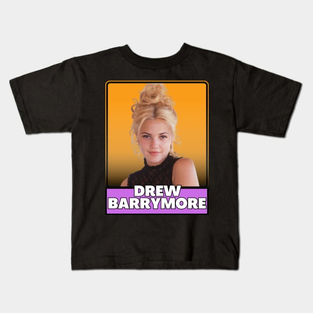 Drew barrymore (retro) Kids T-Shirt by GorilaFunk